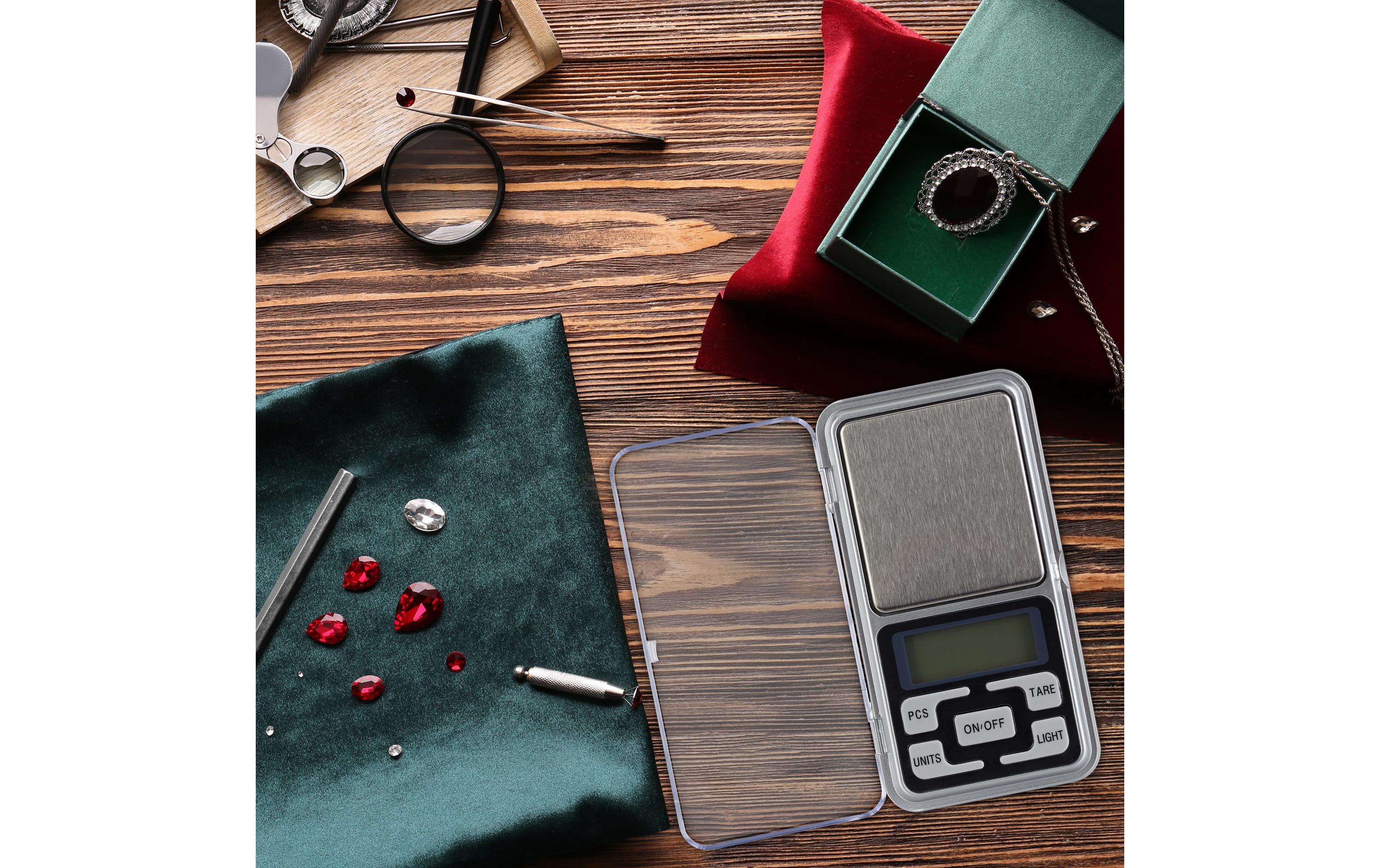 relaxdays Präzisionswaage Mini Silber