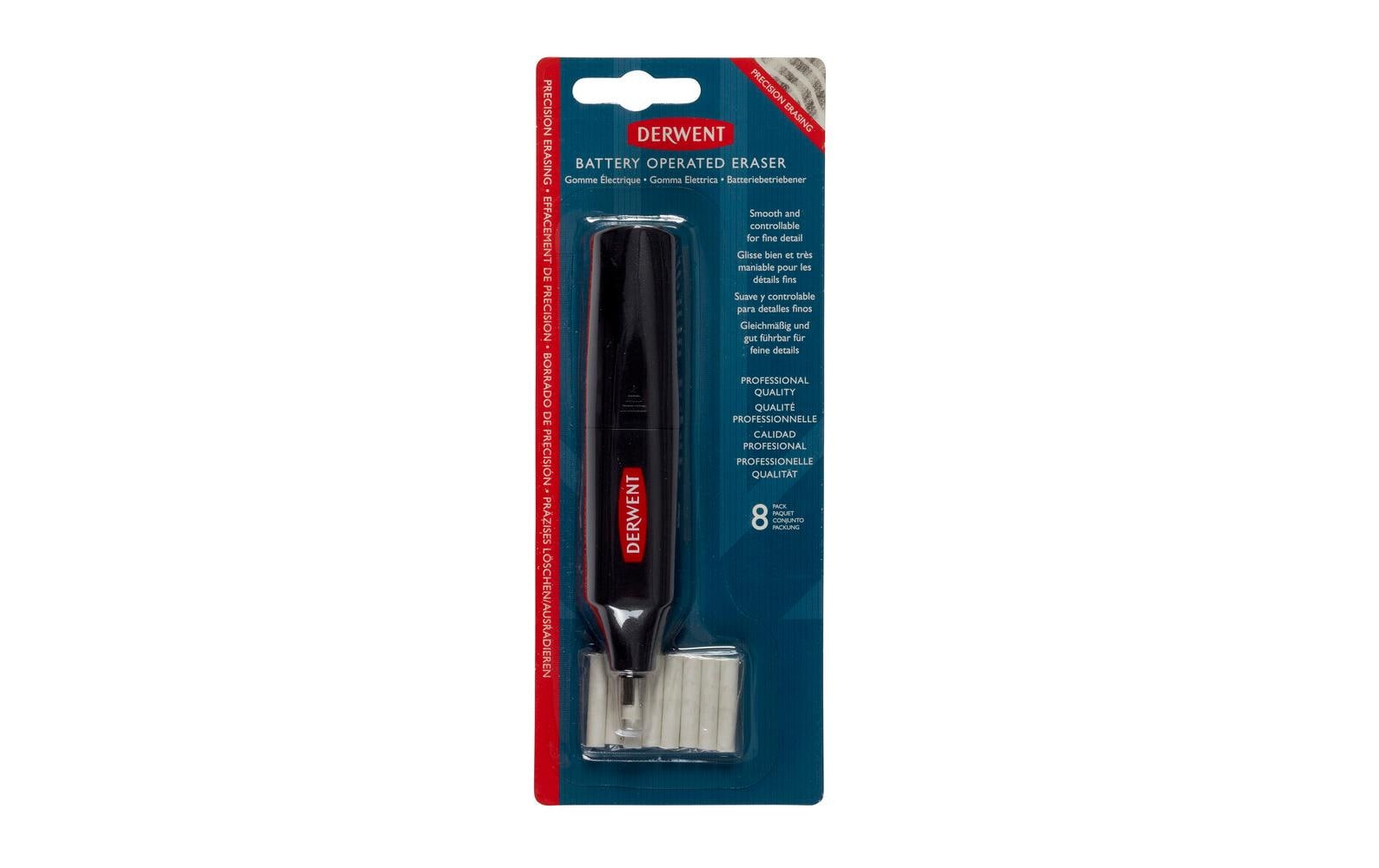 Derwent Batteriebetriebener Radierstift, inkl. 8 Ersatzradiergummis