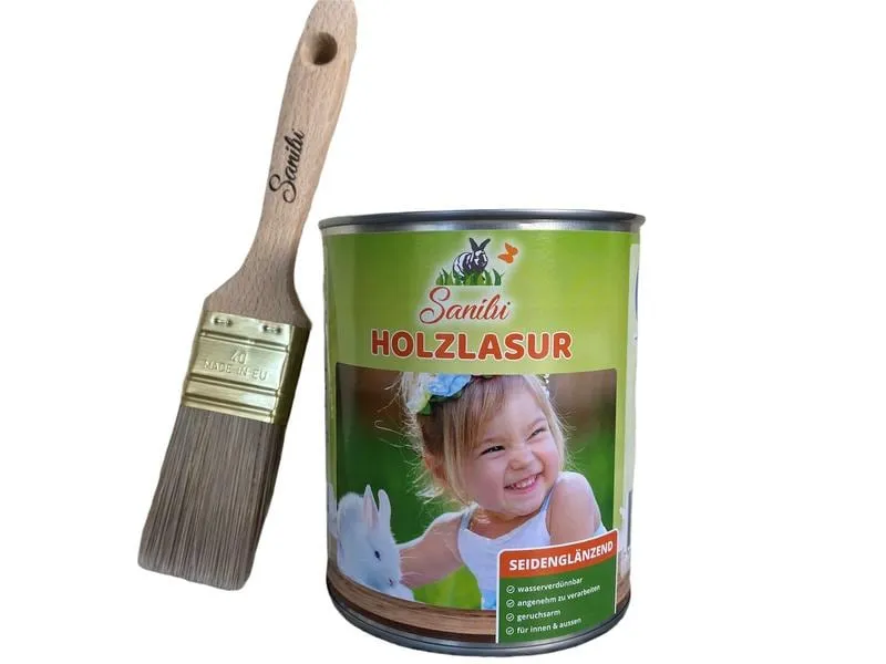 Sanilu Holzlasur mit Pinsel, 0.75 l