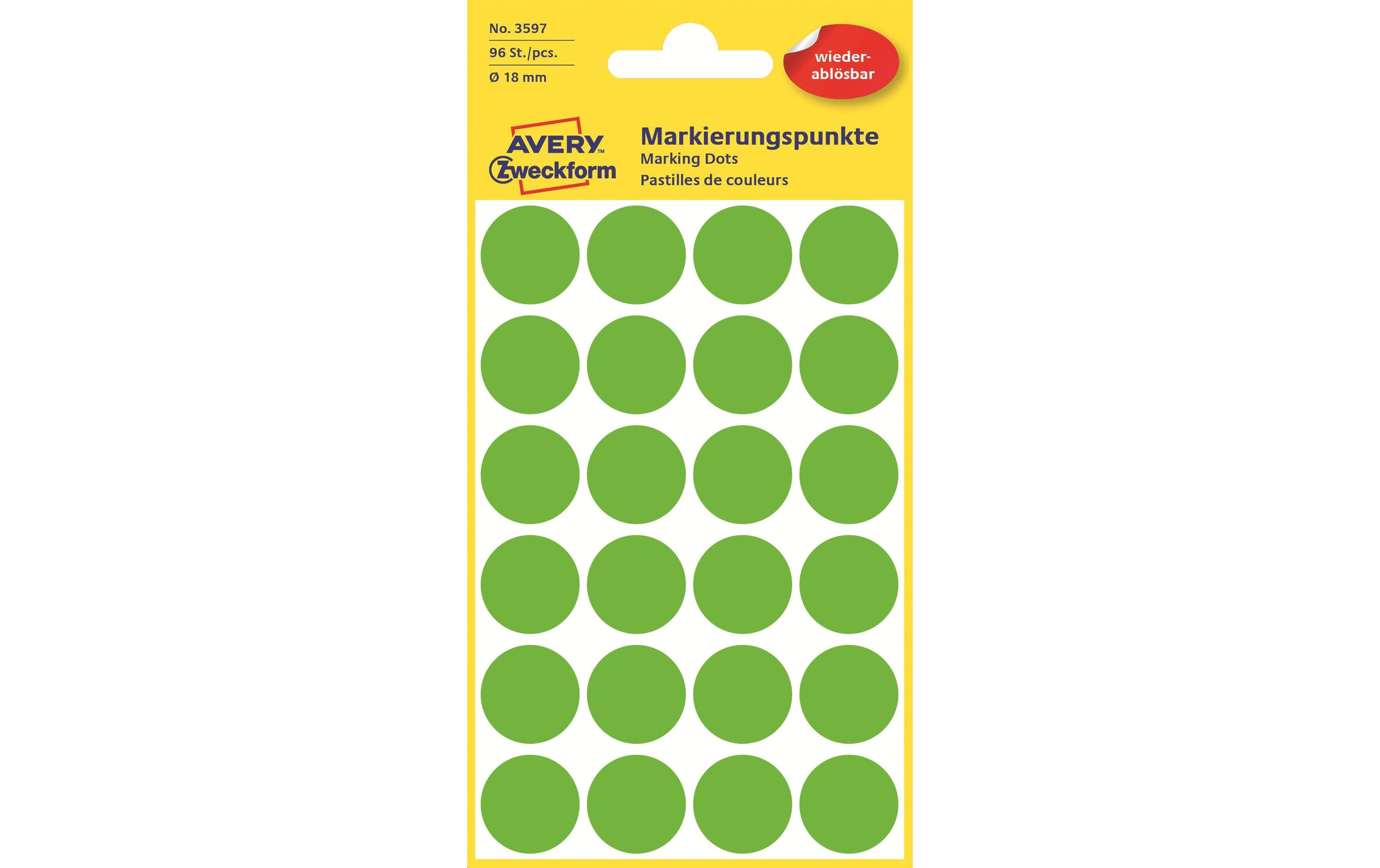 Avery Zweckform Klebepunkte Grün, 4 Blatt