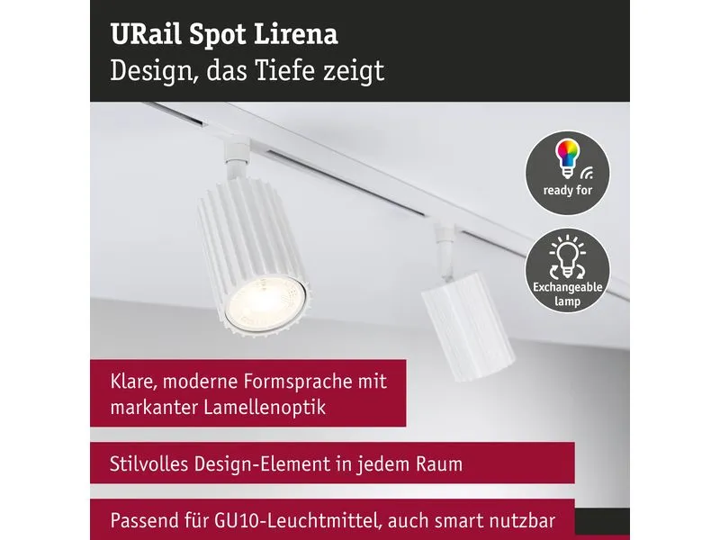Paulmann URail Schienenspot Lirena GU10 max. 10W 230 V Signalweiss Paulmann URail Schienenspot Lirena GU10 max. 10W 230 V Signalweiss