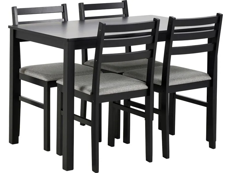AC Design Esstisch-Set Alicante 110 x 74.5 cm, Schwarz AC Design Esstisch-Set Alicante 110 x 74.5 cm, Schwarz