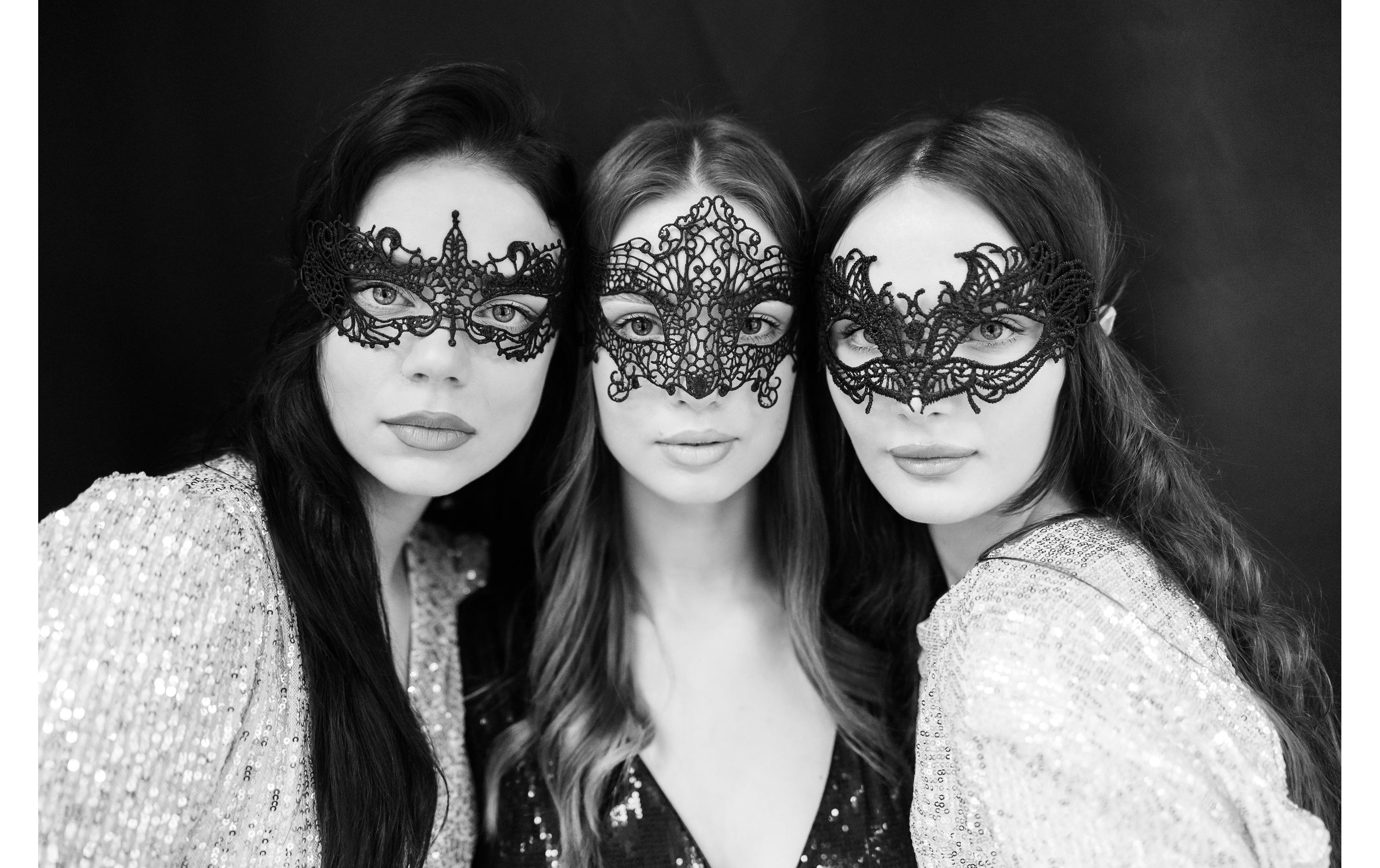 Partydeco Partyaccessoire Maske aus Spitze 8 x 21 cm, Muster2