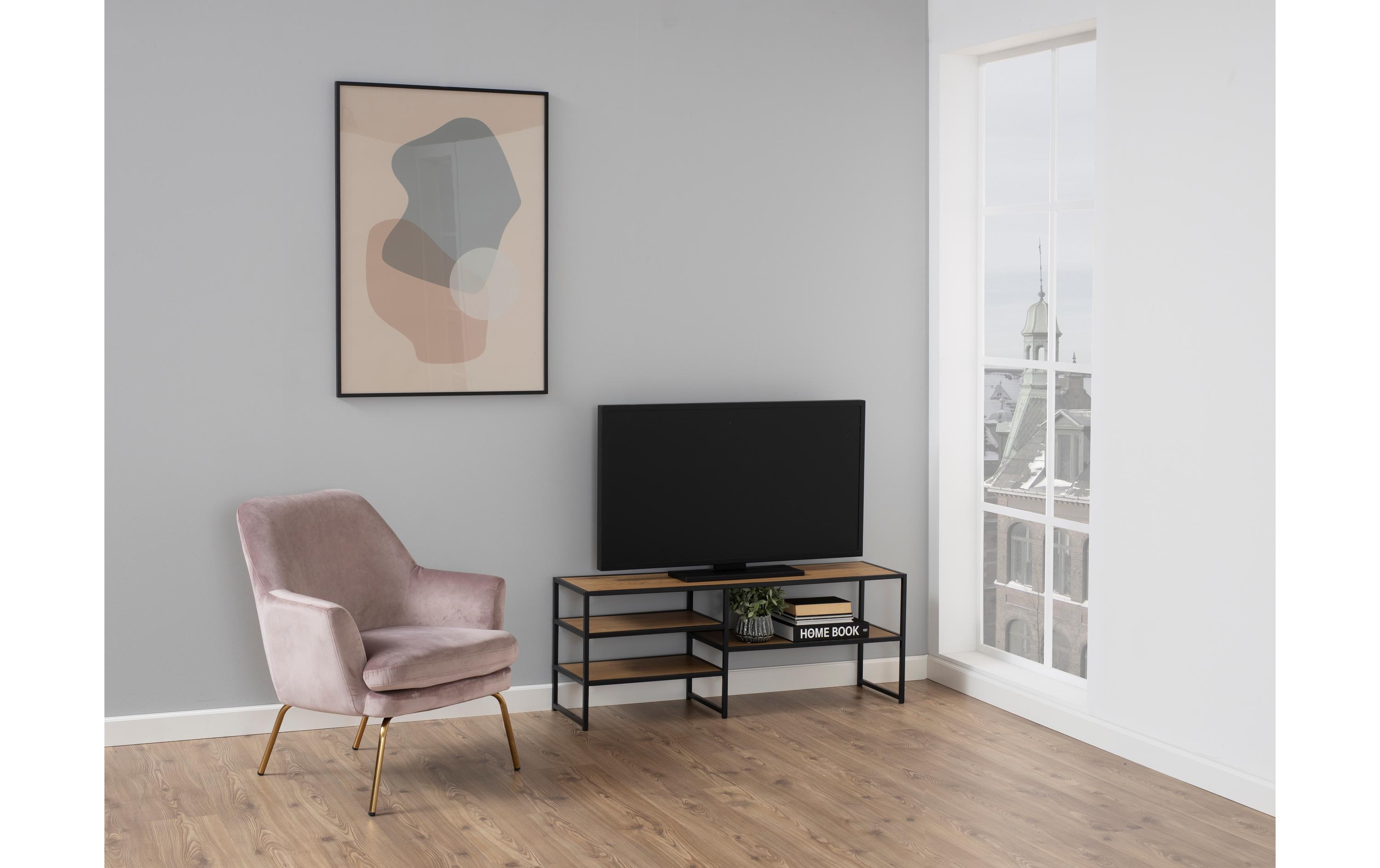 AC Design TV-Möbel Seaford 120 x 33 x 46 cm, Nature/Schwarz