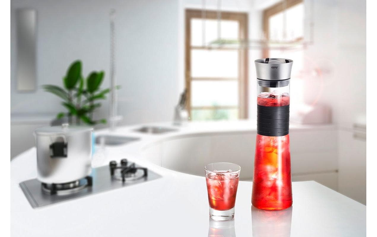 GEFU Karaffe Cascada 1 l, Schwarz/Transparent