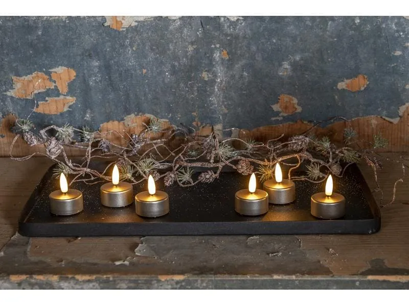 STT LED Teelichter Set 6er Set 3.7 cm, Taupe