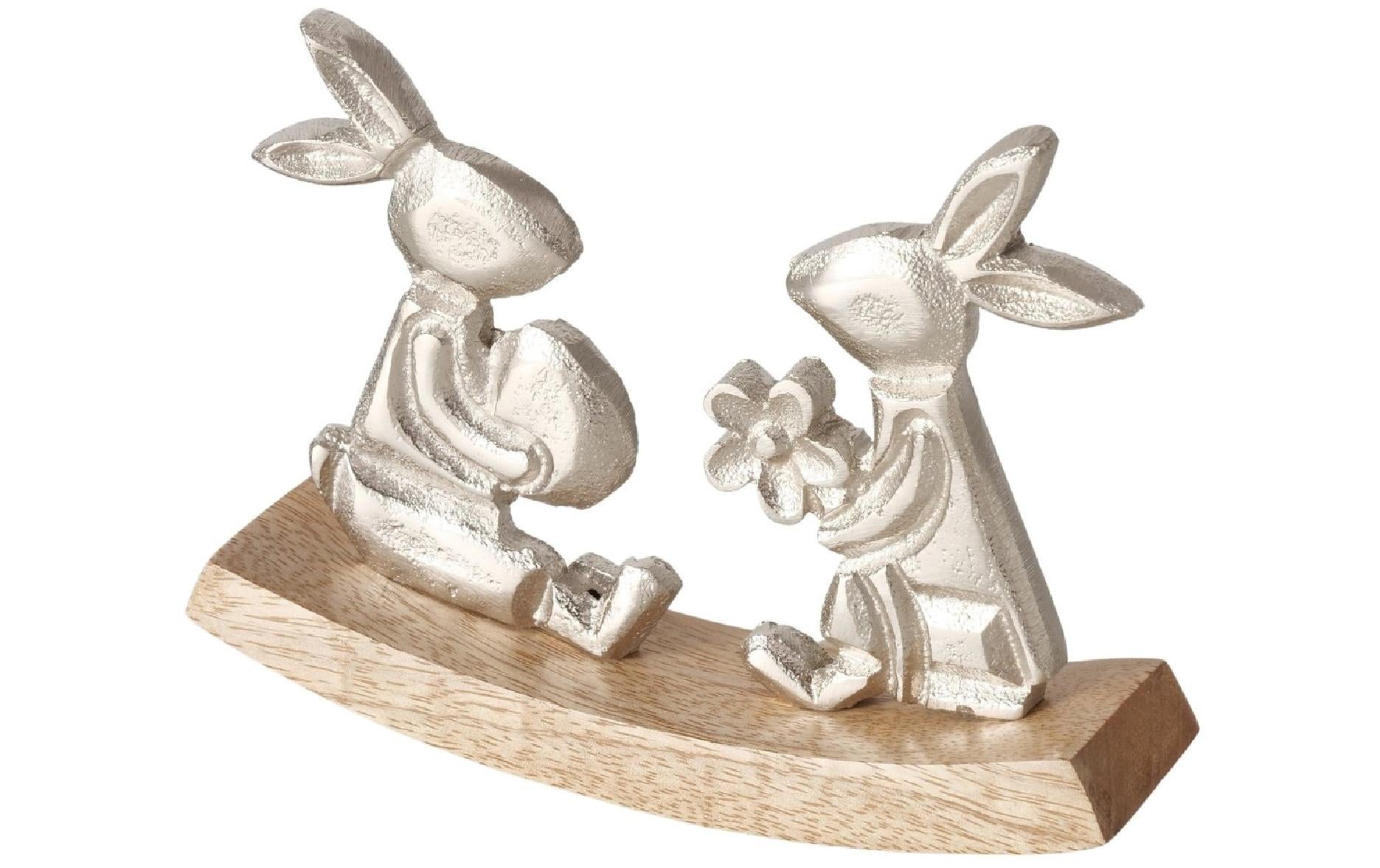 Boltze Aufsteller Hasenpaar Hoppeline Silber Boltze Aufsteller Hasenpaar Hoppeline Silber