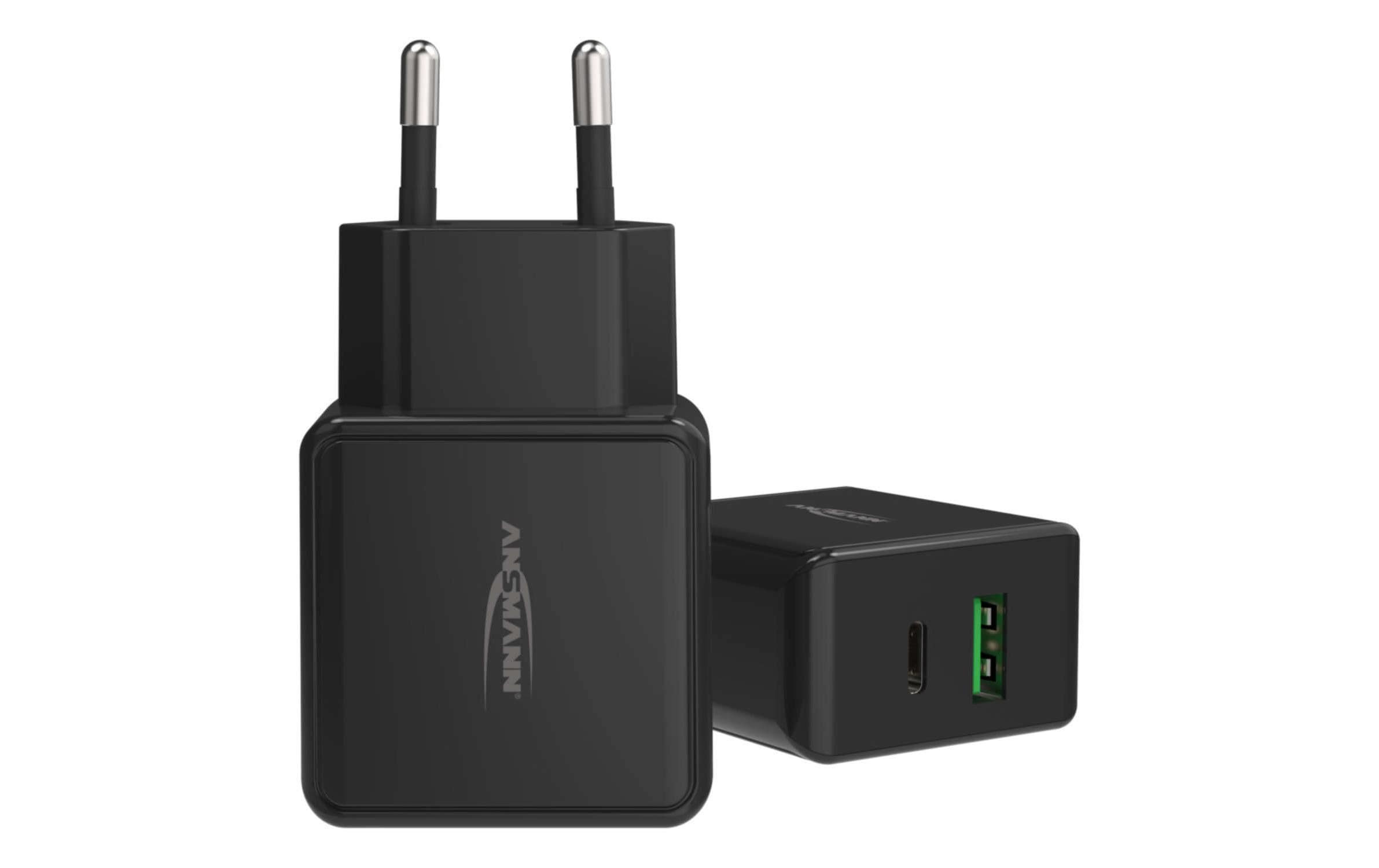Ansmann USB-Wandladegerät Home Charger HC218PD, 18 W, Schwarz Ansmann USB-Wandladegerät Home Charger HC218PD, 18 W, Schwarz