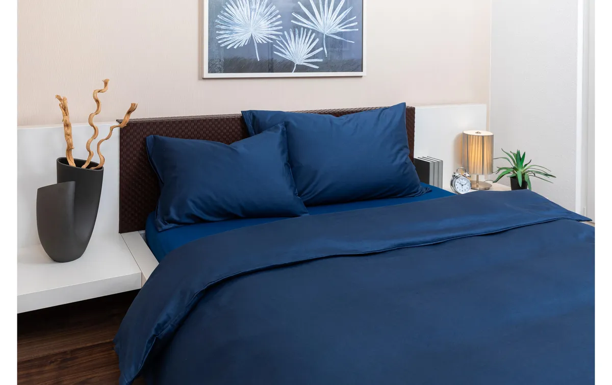 COCON Bettwäsche Perkal 160 x 210 / 50 x 70, Marineblau COCON Bettwäsche Perkal 160 x 210 / 50 x 70, Marineblau
