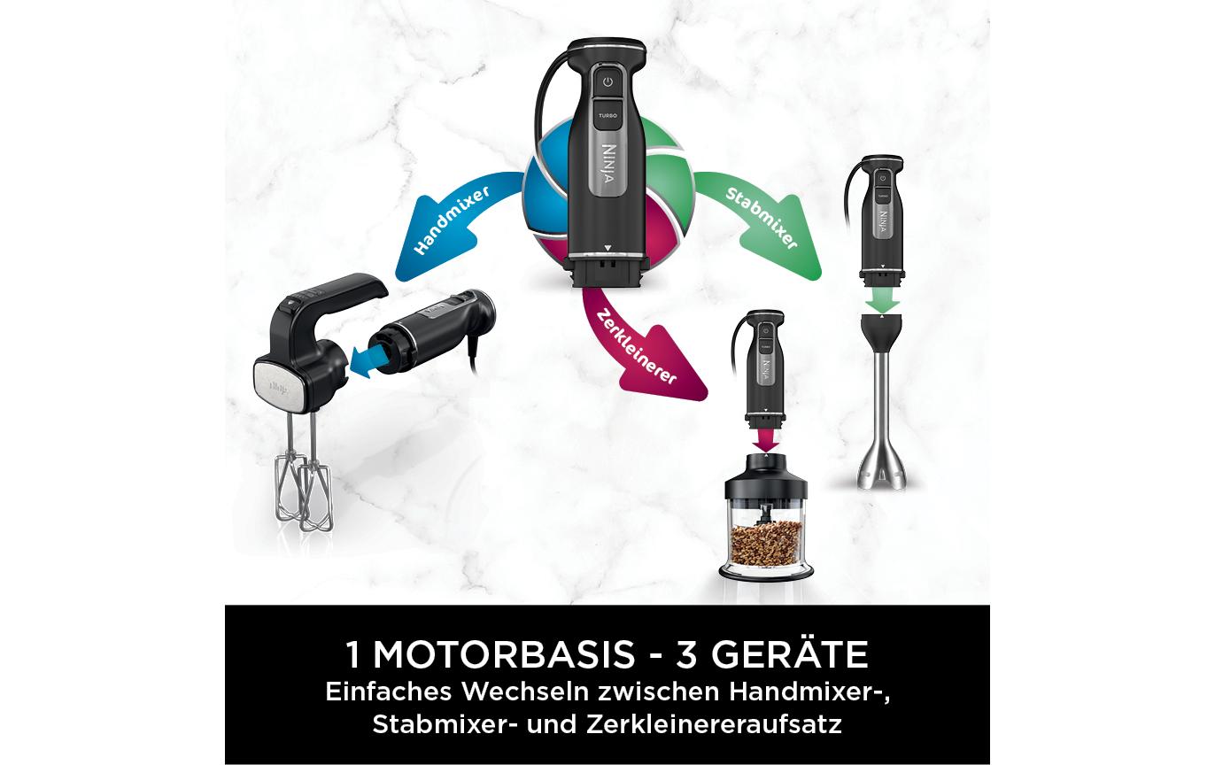 Ninja 3-in-1-Hand- und Stabmixer-Set Schwarz