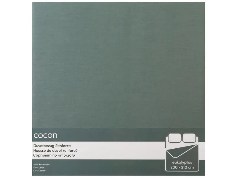 COCON Duvetbezug Renforcé 200 x 210 cm, Eukalyptusgrün