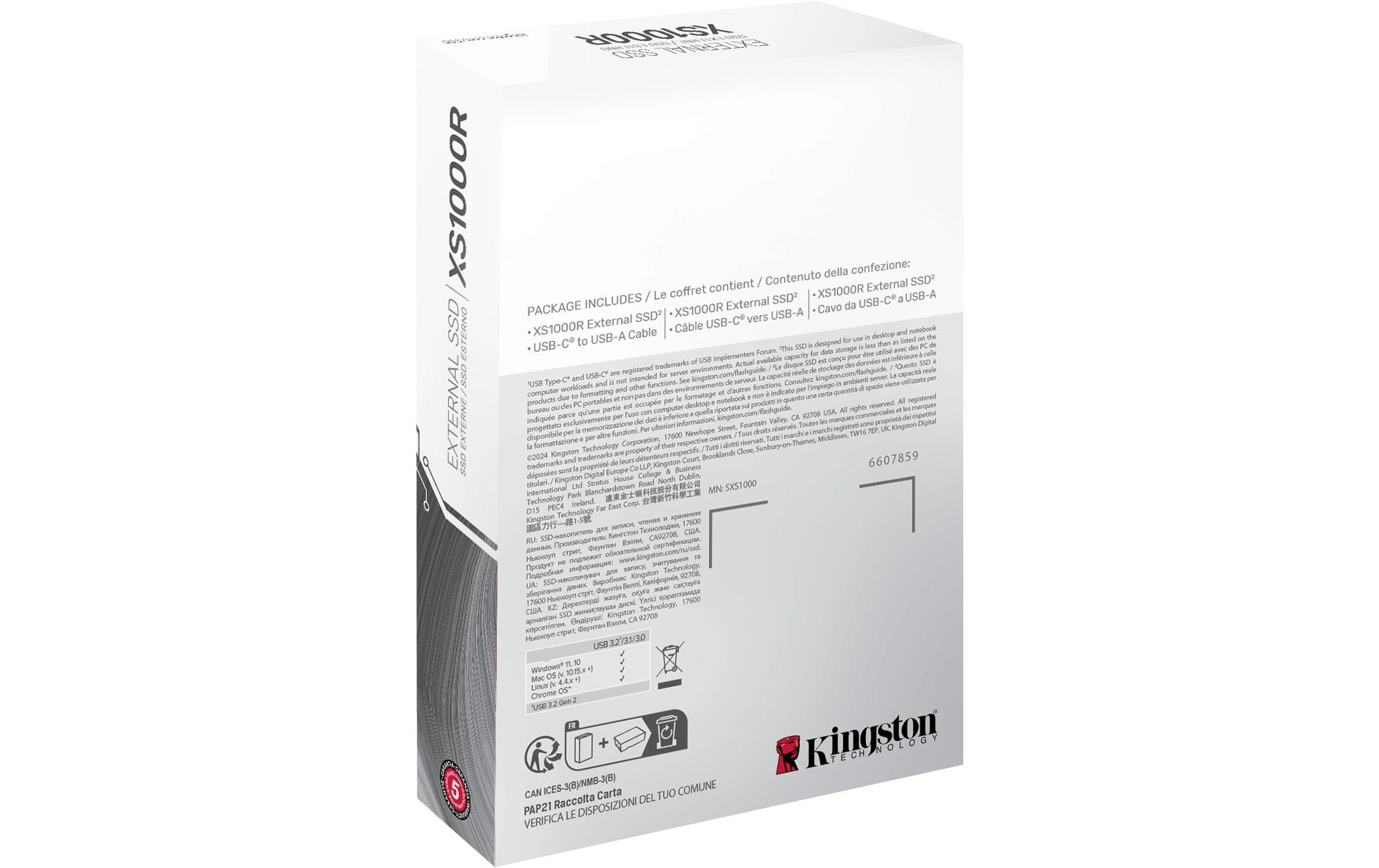 Kingston Externe SSD XS1000 1000 GB, Rot