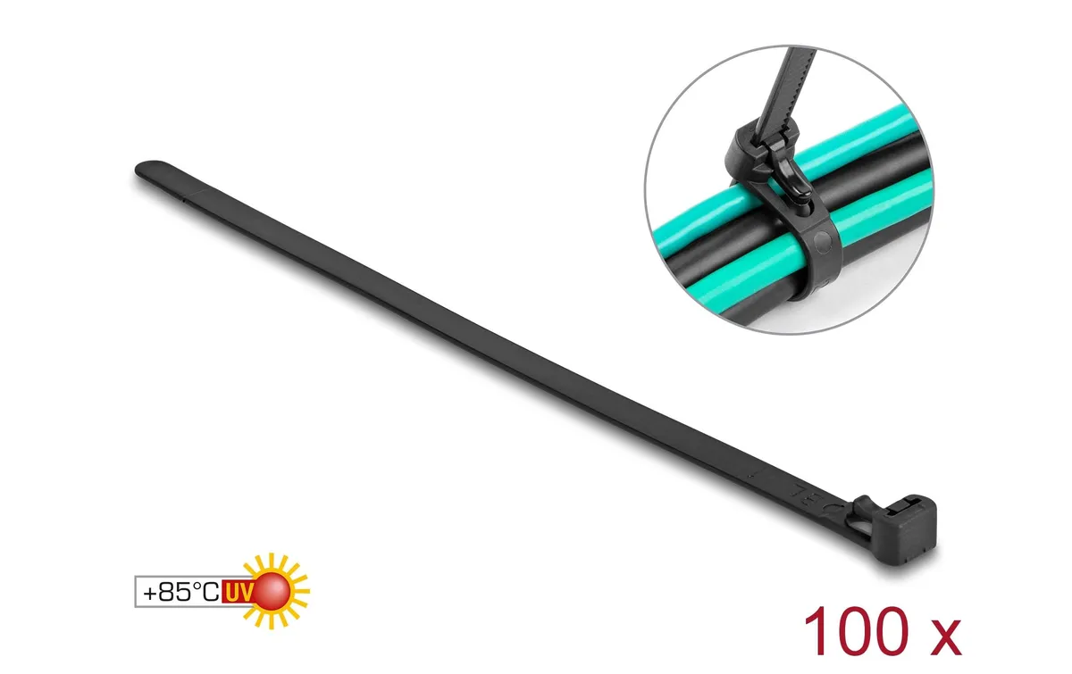 Delock Kabelbinder hitzebeständig 150 mm x 7.5 mm, 100 Stück Delock Kabelbinder hitzebeständig 150 mm x 7.5 mm, 100 Stück