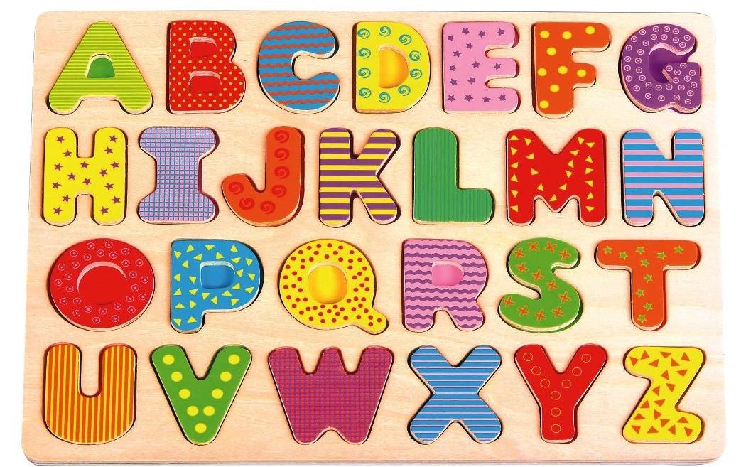 Spielba Holzspielwaren Steckspiel Grossbuchstaben