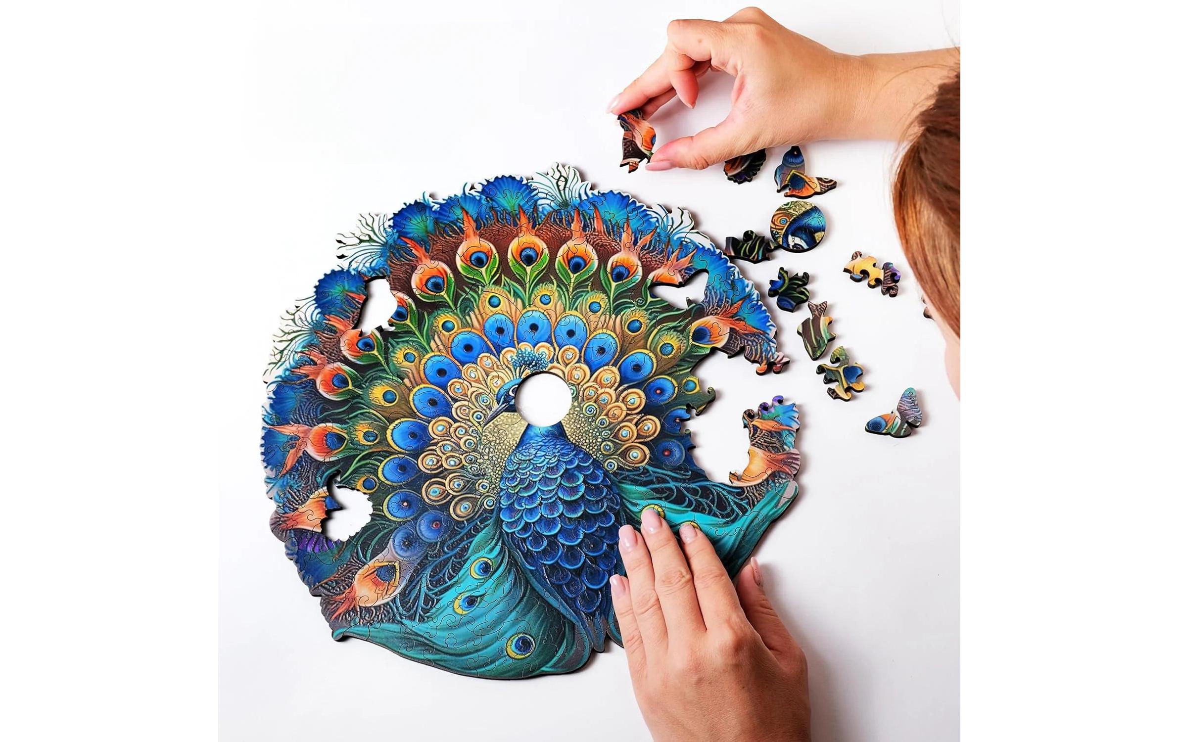 Escape Welt Holz-Puzzle Pfau