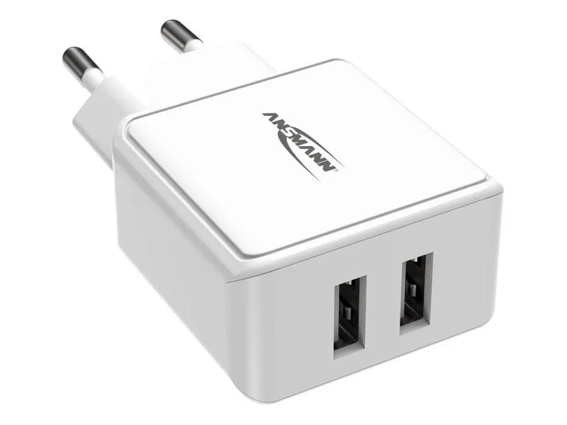 Ansmann USB-Wandladegerät Home Charger HC212, 12W, 2x USB, Weiss Ansmann USB-Wandladegerät Home Charger HC212, 12W, 2x USB, Weiss
