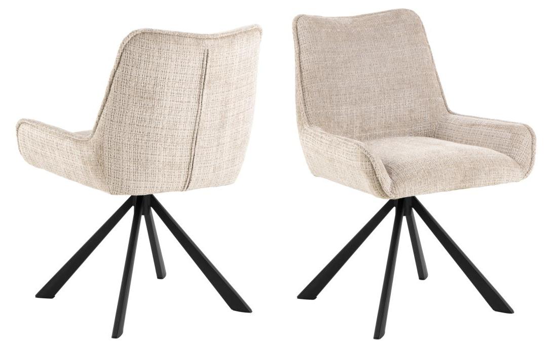 AC Design Stuhl Eddie 2 Stück, Beige