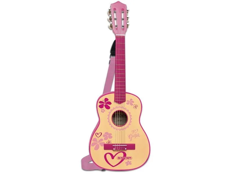 Bontempi Musikinstrument Gitarre 6 Saiten 75 cm pink aus Holz Bontempi Musikinstrument Gitarre 6 Saiten 75 cm pink aus Holz