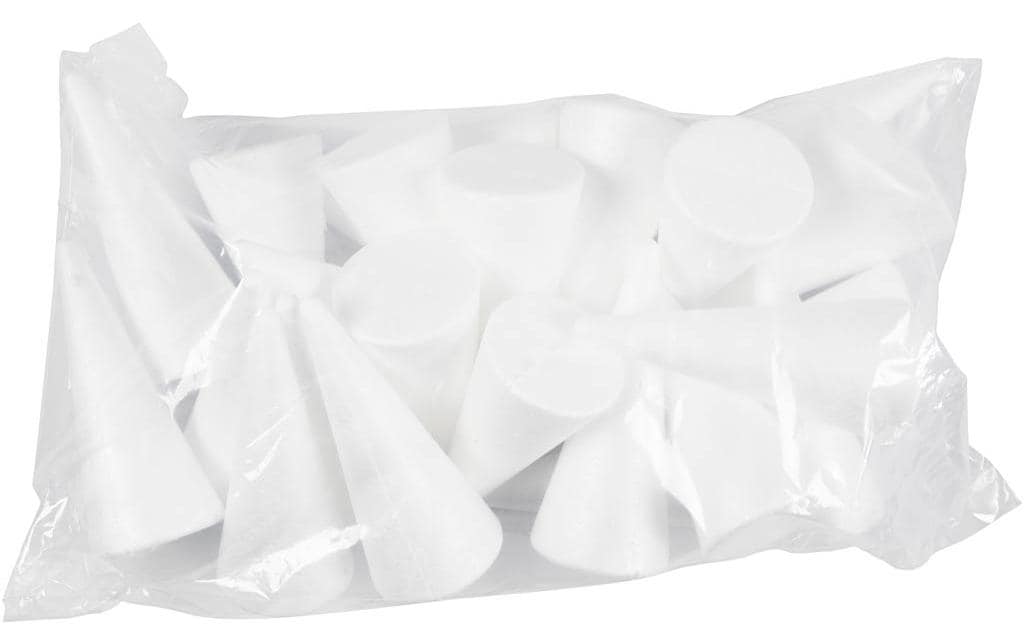 Creativ Company Styropor-Kegel 25 Stück, Weiss