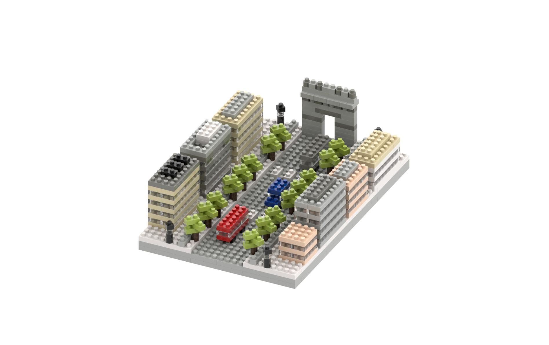 BRIXIES Bausteinmodell Avenue des Champs-Élyséés aus 374 Bausteinen