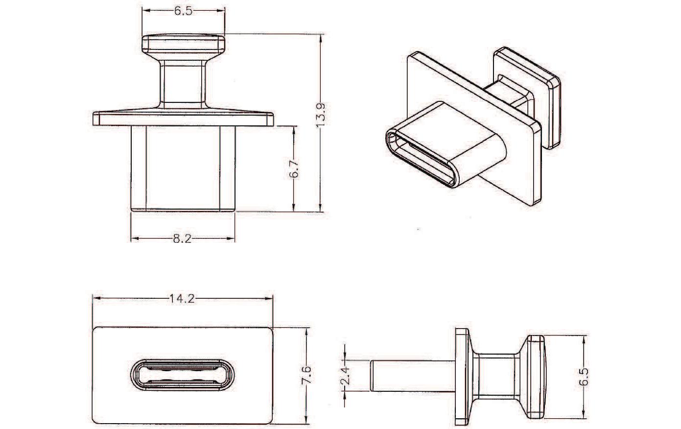 Delock Blindstecker/Staubschutz USB-C 10 Stück Schwarz