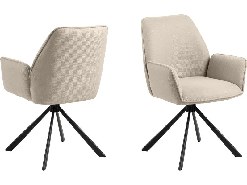 AC Design Stuhl Glenda, 2 Stück, Beige