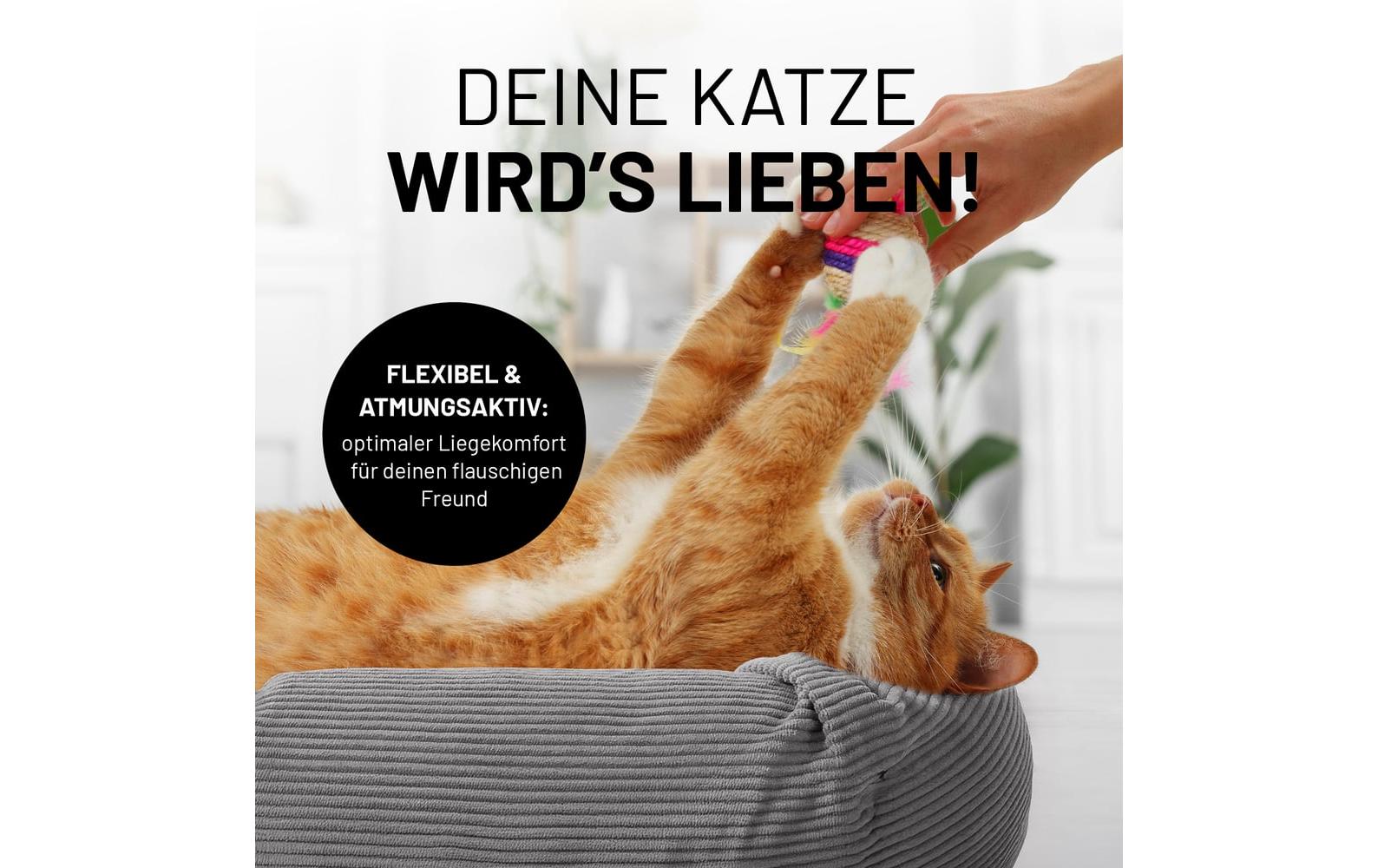 Lumaland Katzenbett Cord Grau