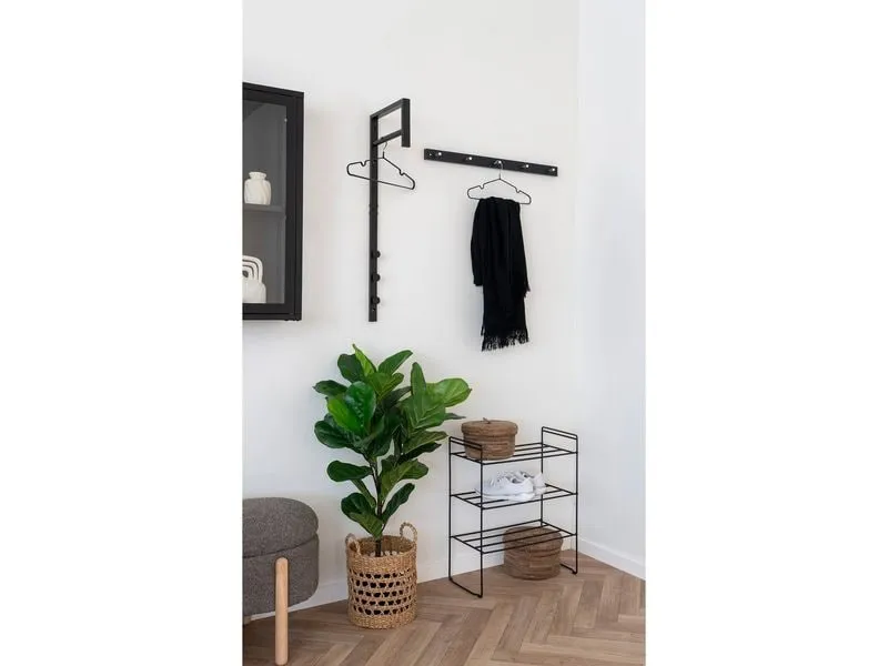 House Nordic Wandgarderobe Padova 70 cm x 5 cm, Schwarz House Nordic Wandgarderobe Padova 70 cm x 5 cm, Schwarz