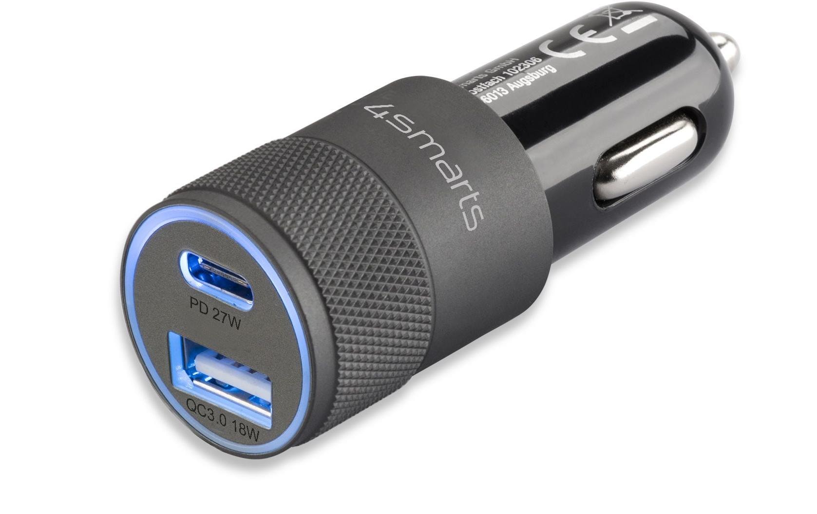 4smarts Autoladegerät Rapid+ 27W PD + QC 3.0