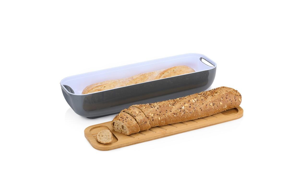 alpina Brotkasten mit Bambusdeckel Grau