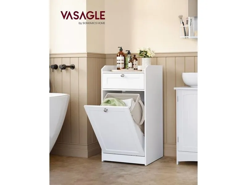 VASAGLE Badezimmerregal 40 x 80.2 cm, Weiss VASAGLE Badezimmerregal 40 x 80.2 cm, Weiss