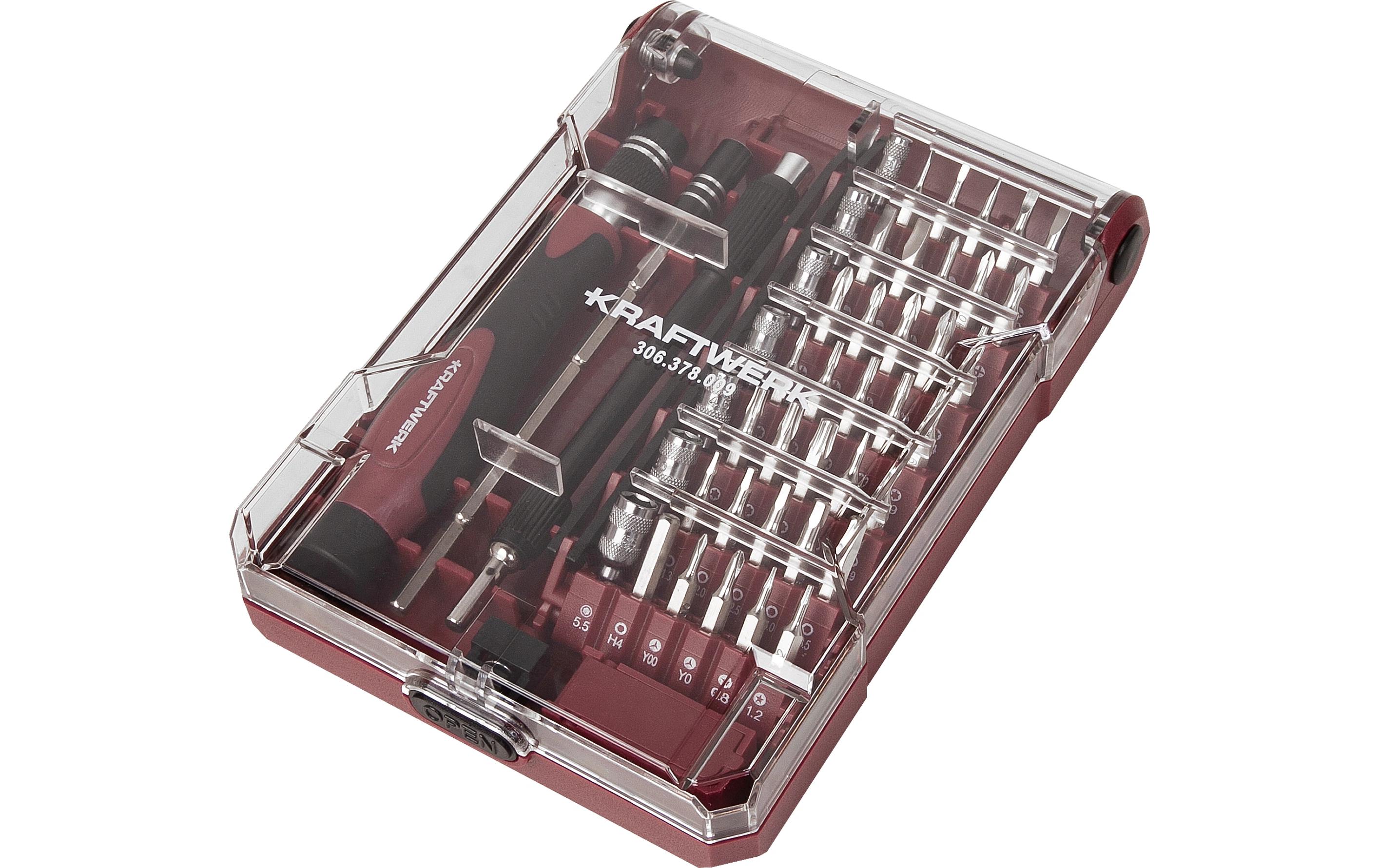 Kraftwerk Bit Box mit Präzisions Schraubendreher 1/4, 45-teilig