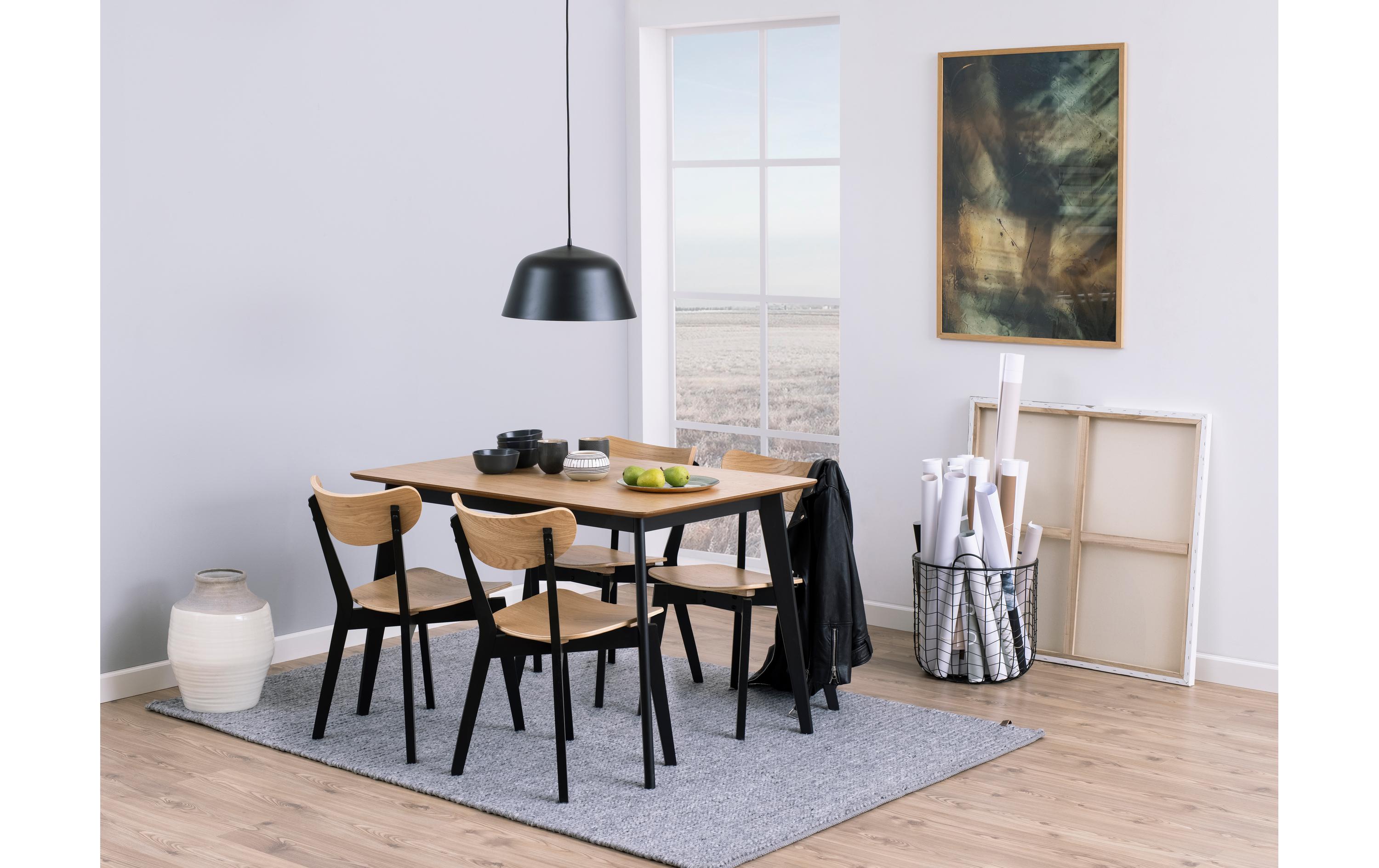 AC Design Tisch Roxby 120 x 80 x 76 cm, Nature/Schwarz