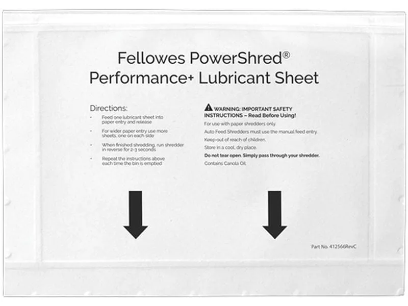 Fellowes Ölpapier für Aktenvernichter Perfomance 10 Blätter Fellowes Ölpapier für Aktenvernichter Perfomance 10 Blätter