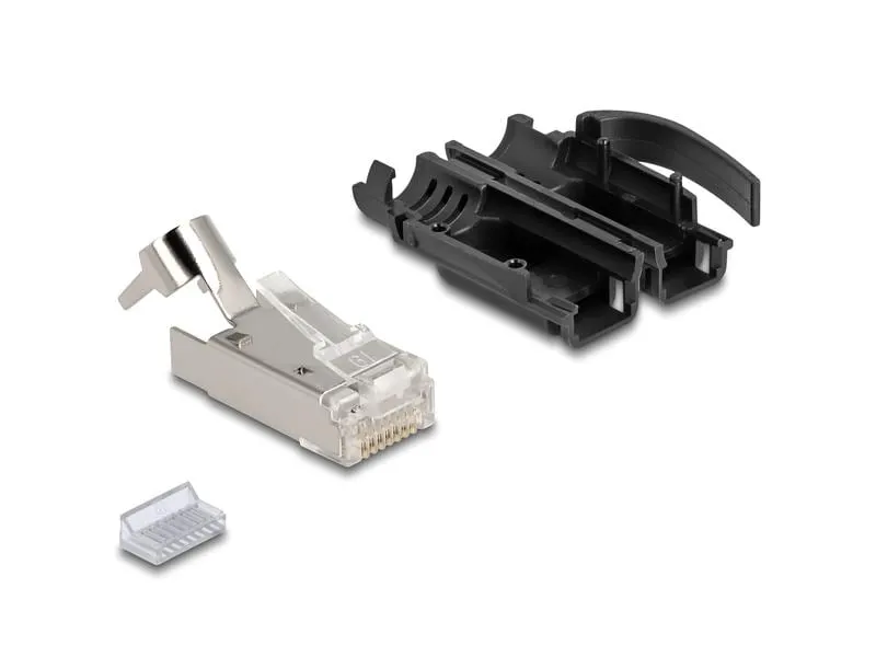 Delock Stecker RJ45, S/FTP, Cat.6A 25 Stück, Schwarz Delock Stecker RJ45, S/FTP, Cat.6A 25 Stück, Schwarz
