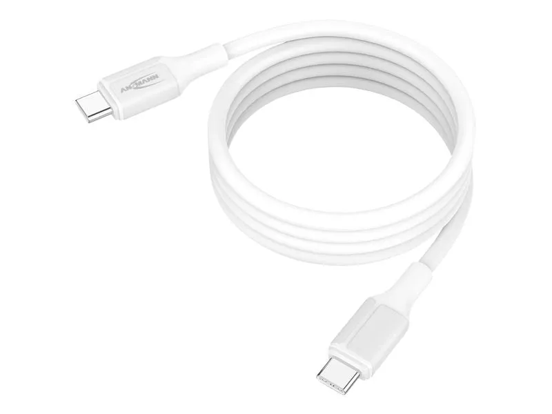 Ansmann Magnetisches Silikonkabel USB-C auf USB-C, weiss, 120 cm