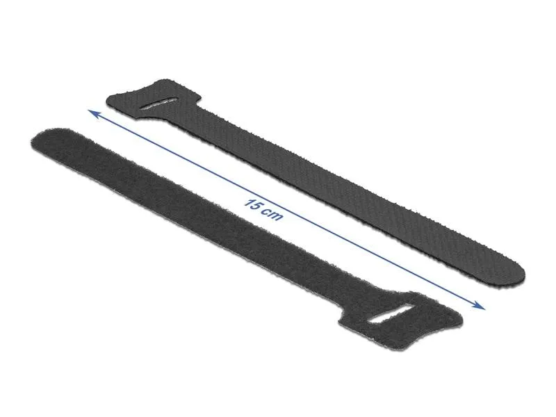 Delock Klettkabelbinder Schwarz 150 mm x 12 mm, 10 Stück Delock Klettkabelbinder Schwarz 150 mm x 12 mm, 10 Stück