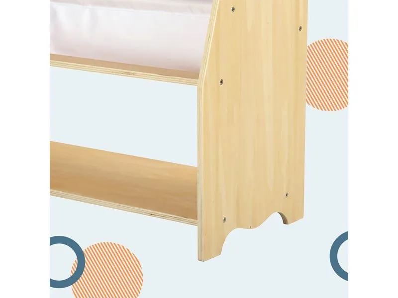 relaxdays Kinderregal Holz Polyester Weiss Hellbraun relaxdays Kinderregal Holz Polyester Weiss Hellbraun