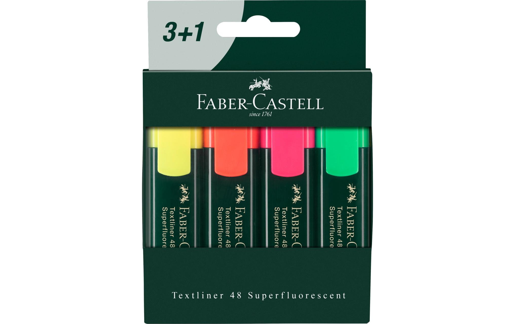 Faber-Castell Leuchtmarker Textliner 48 4er Promotionsetui 3+1