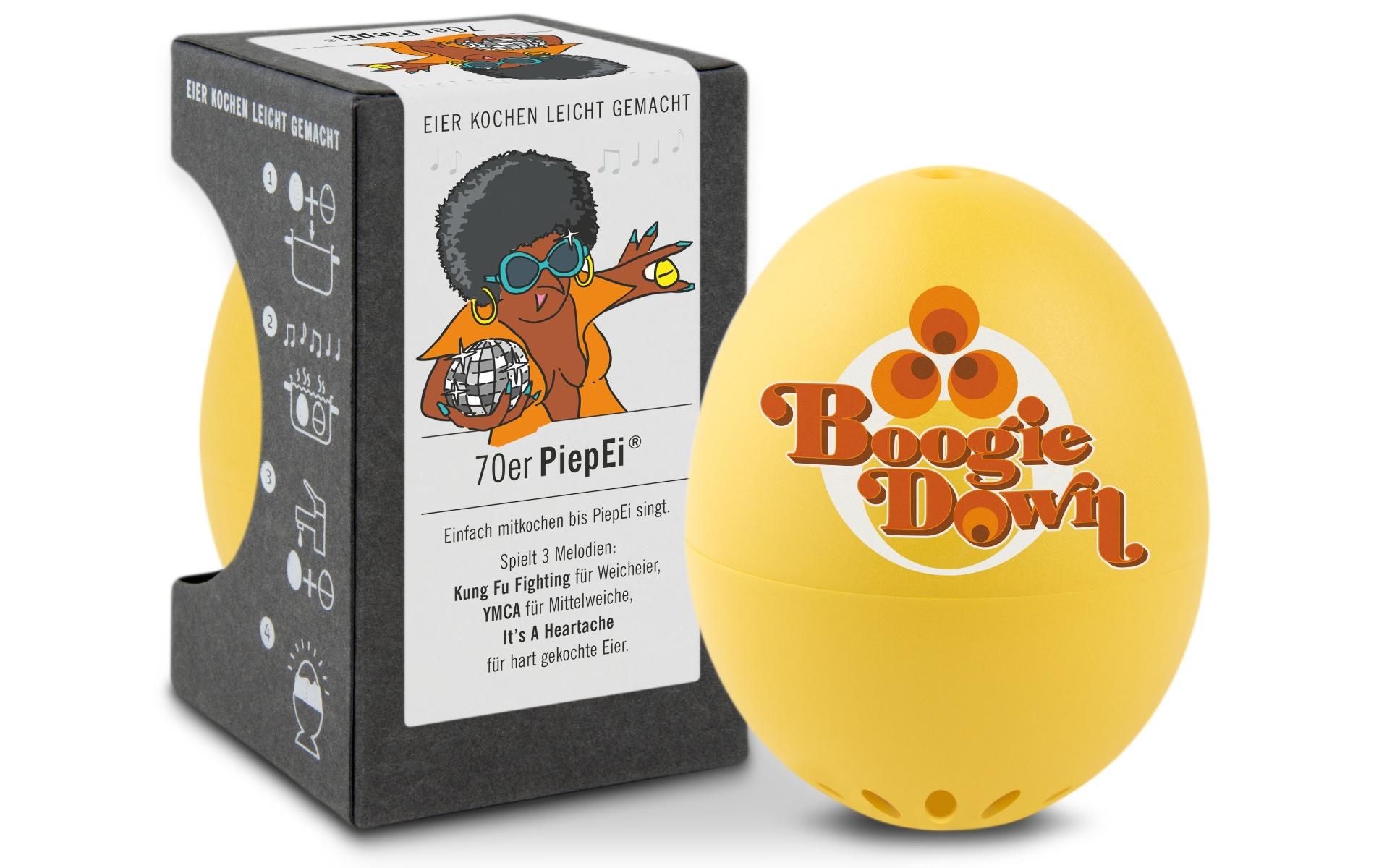 PiepEi Küchentimer Singende Eieruhr 70er, Gelb / Rot