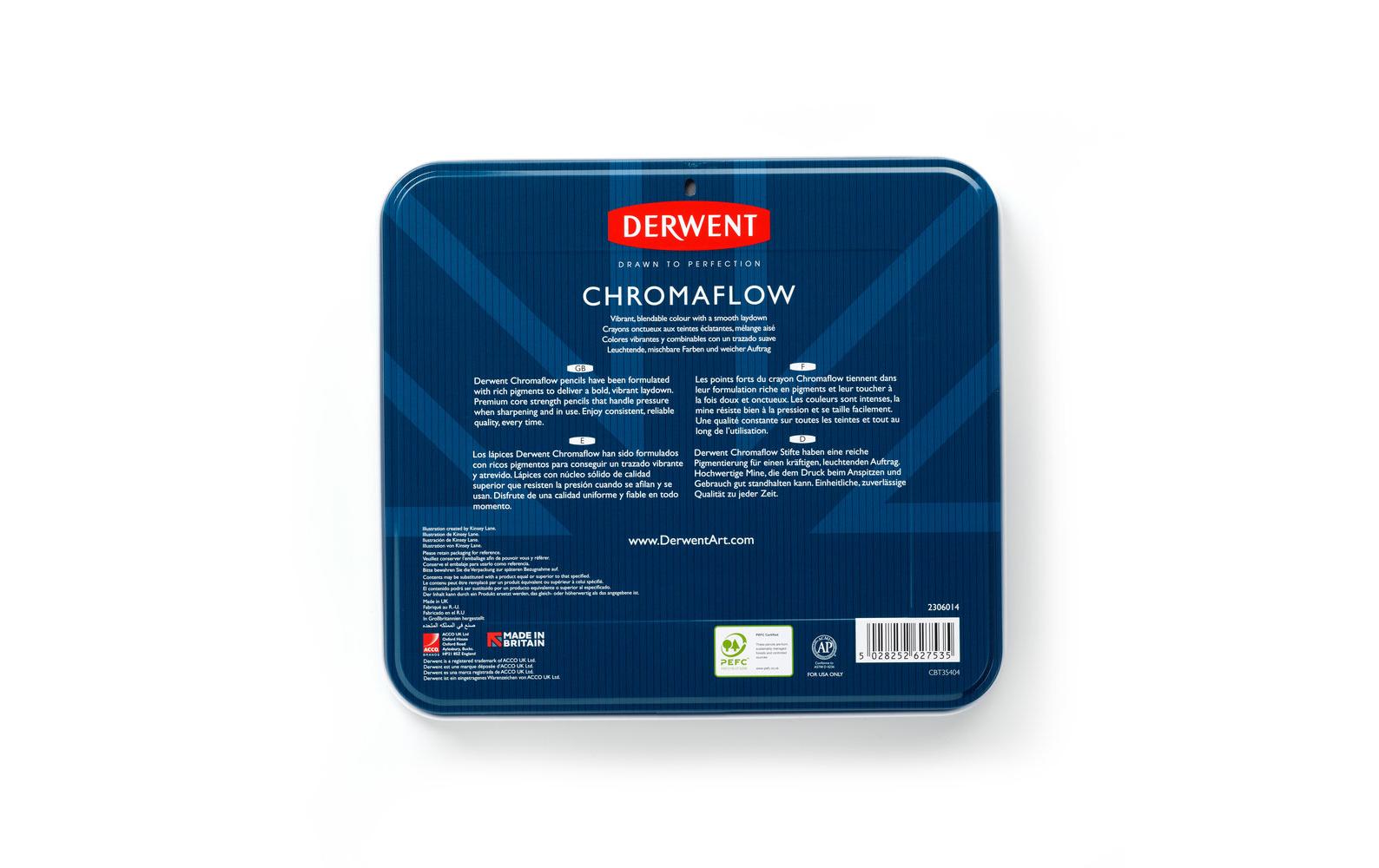 Derwent Chromaflow Buntstifte, mehrfarbig, 3,5 mm, 72-teilig