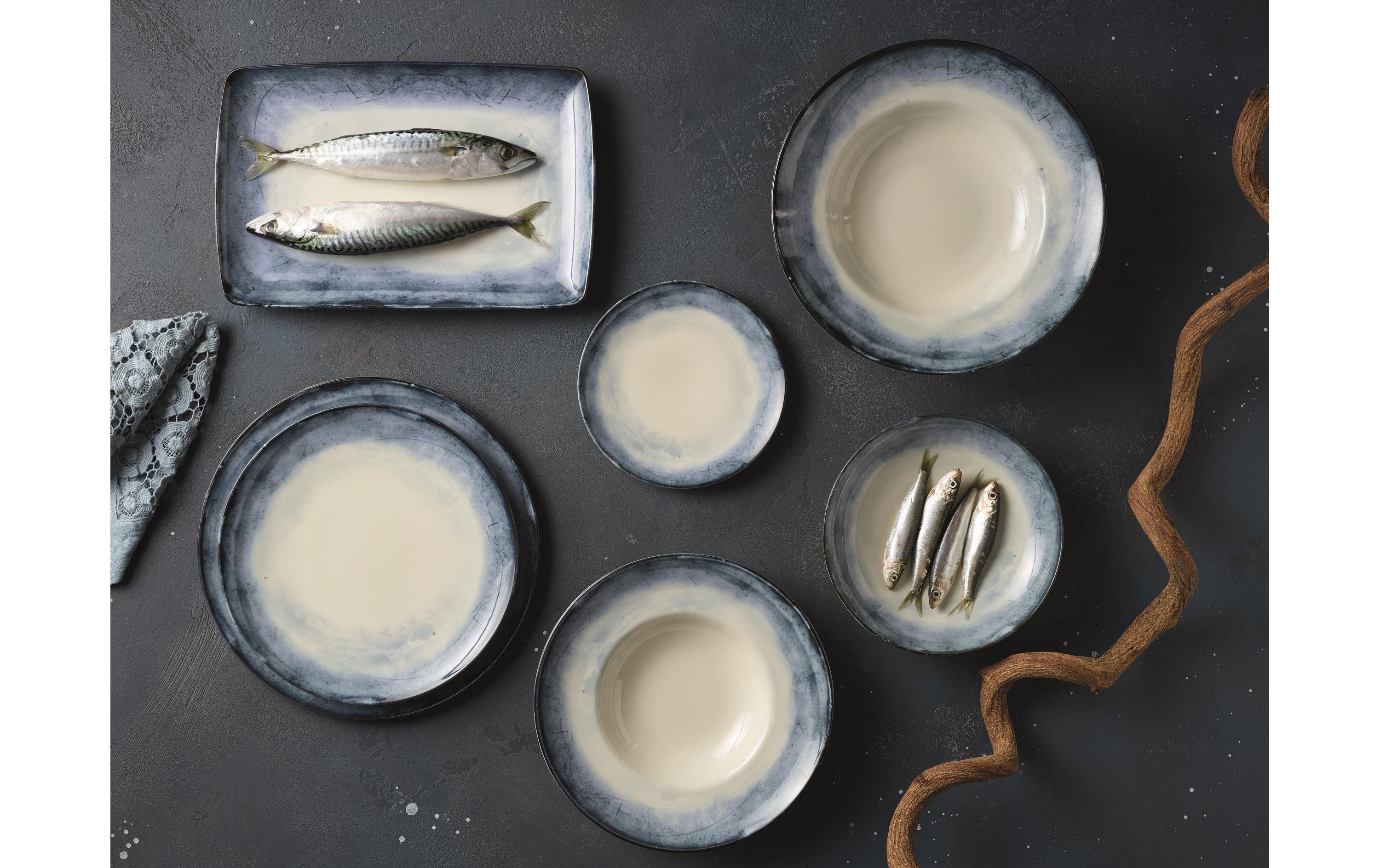 Arthur Krupp Suppen- & Pastateller Shade Sea Ø 27 cm, 4 Stück, Blau/Weiss