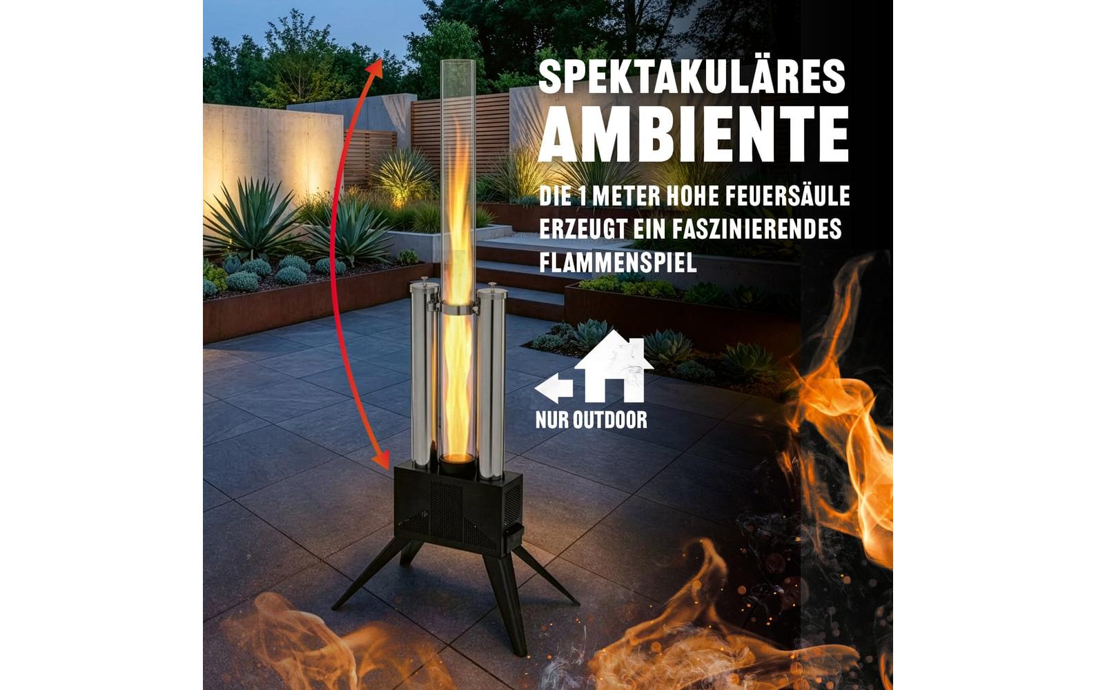 Landmann Pellet-Fackel 135 cm, Schwarz/Edelstahl