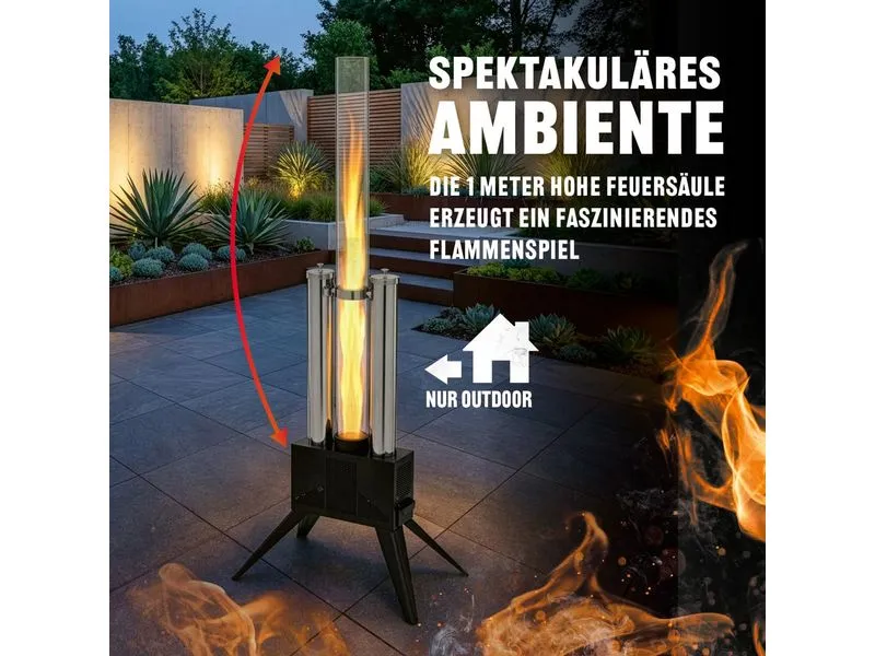 Landmann Pellet-Fackel 135 cm, Schwarz/Edelstahl