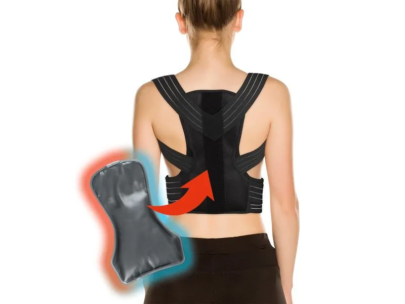 MAXXmee Rückenkorrektor mit Gelpad, 2in1, S/M, schwarz