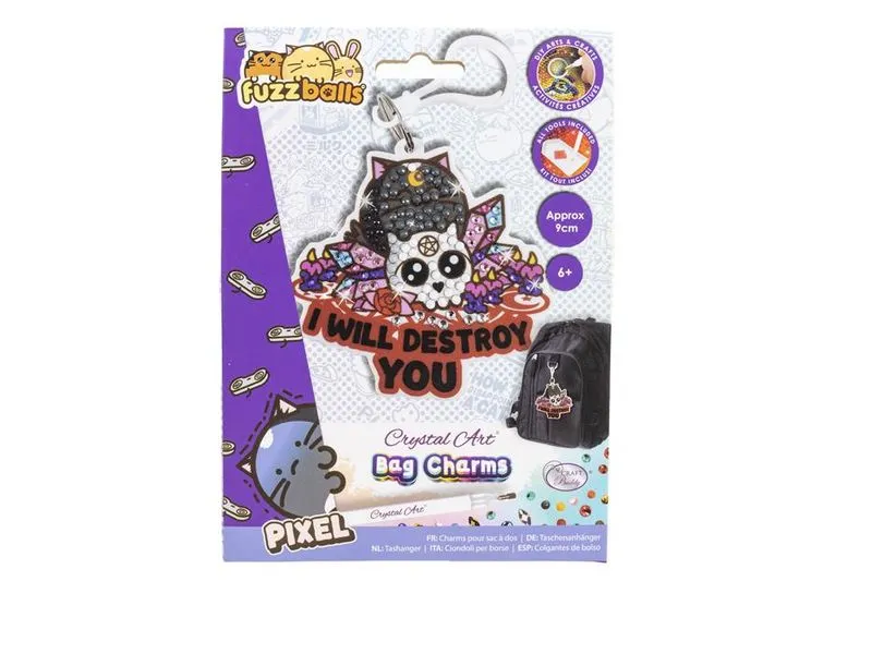 CRAFT Buddy I Will Destroy You, Crystal Art Rucksack Anhänger CRAFT Buddy I Will Destroy You, Crystal Art Rucksack Anhänger