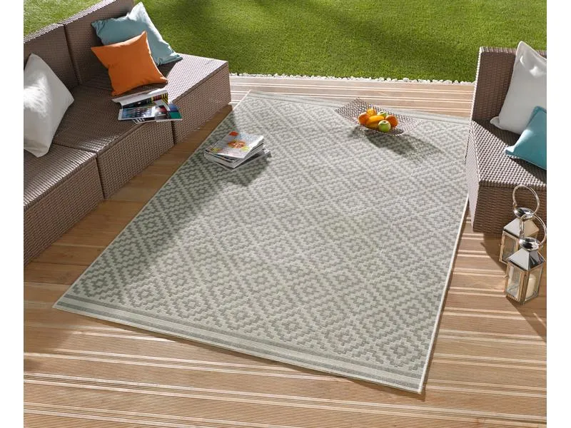 Hanse Home Raute In- & Outdoor Teppich 160 x 230 cm, Grau/Crème