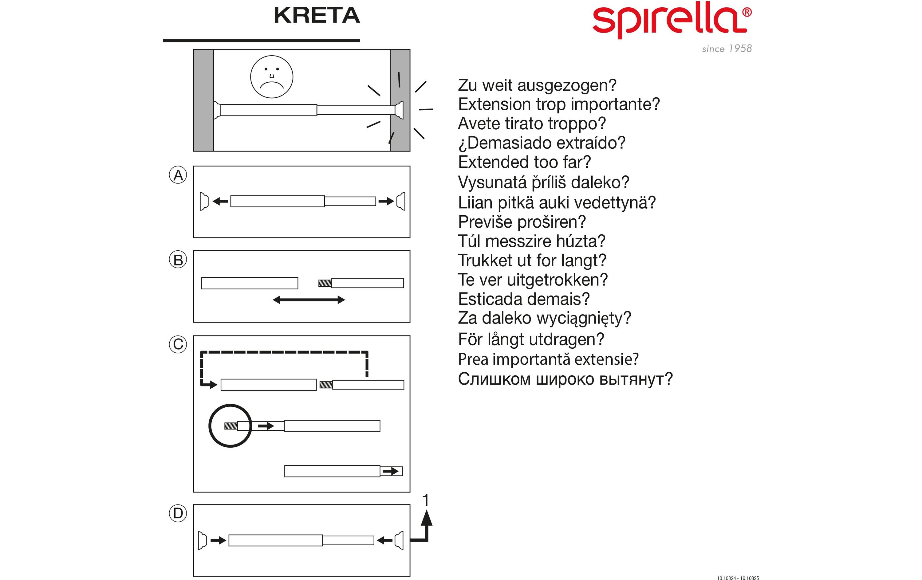 spirella Duschvorhangstange Kreta 75/125 x 3.5 cm, Weiss
