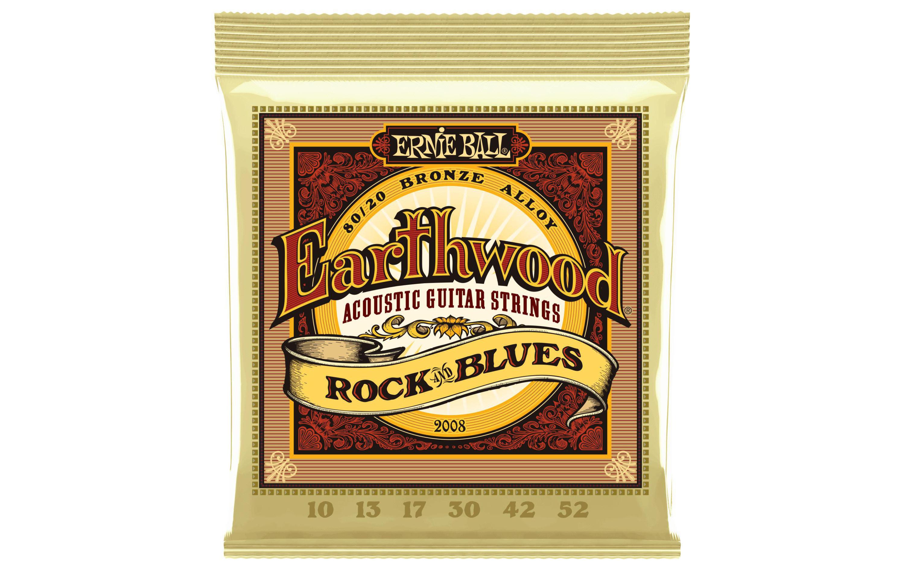 Ernie Ball Gitarrensaiten 2008 Earthwood Bronze – Rock & Blues 10-52