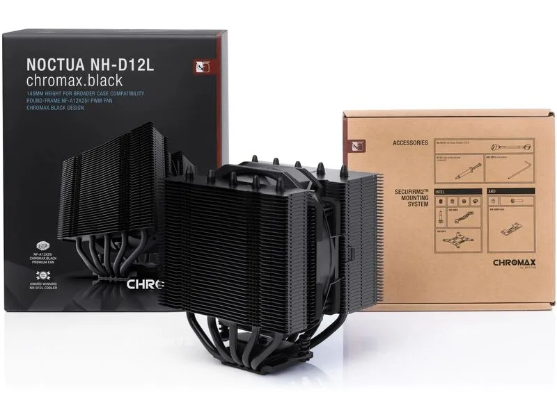 Noctua CPU-Kühler NH-D12L chromax.black Noctua CPU-Kühler NH-D12L chromax.black